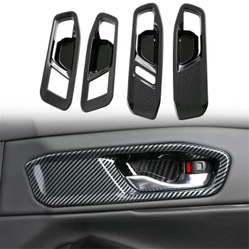 Para Honda Accord 2023 2024 11 de Carro Interior do Lado do Puxador da Porta Tigela com Tampa Guarnição de Interiores Accessorie (ABS com Fibra de Carbono)