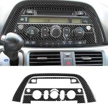 para Honda Odyssey 2005-2010 Central de CD controlo painel de Decoração Tampa Adesivo Decalque do Interior do Carro Acessórios de Fibra de Carbono