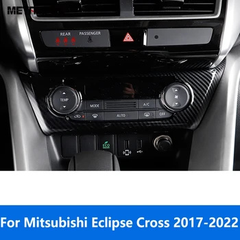 Para Mitsubishi Eclipse Cruz 2017-2020 2021 2022 De Fibra De Carbono, Ar Condicionado Interruptor De Ajuste Da Tampa Da Guarnição De Acessórios, Estilo Carro