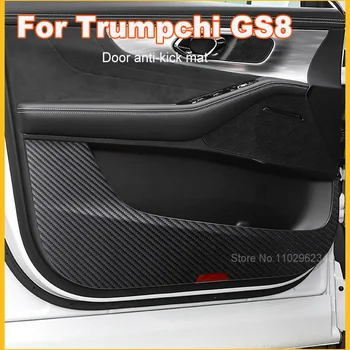 Para Trumpchi GS8 2022-2024 Porta do Carro Anti-kick Pad de Fibra de Carbono, Couro Película de Protecção Adesivos Decorativos Tapete de Auto Acessórios