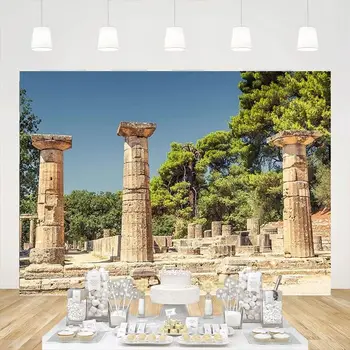 Santuário Pilar Pano De Fundo Da Antiga Grécia Ruínas Gregas Edifício Histórico Coluna De Fundo Viagem Photobooth Props