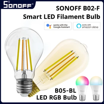 SONOFF B02-BL/B05-BL/A60/R19 wi-Fi Smart LED Bulbo E27 Dimmable RGB Lâmpada Lâmpadas EWeLink Casa Inteligente Por Alexa Google Assistente IFTTT