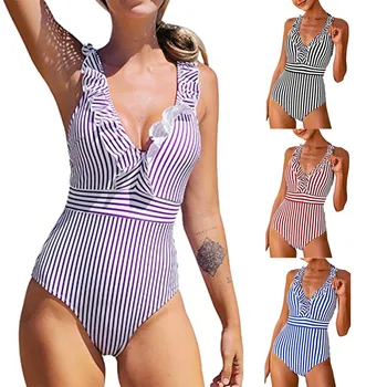 Um Maiô Mulheres 2023 Sexy Babados Tira do Biquini de Praia, trajes de Banho, Monokini Swimwear moda praia купальник женский