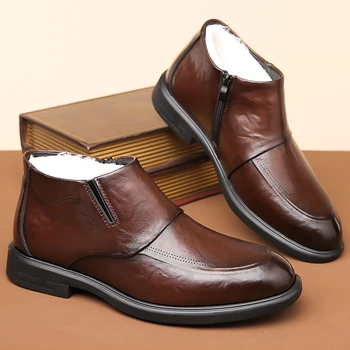 Venda quente de Homens Tornozelo Botas Outono Inverno Quente de Algodão, Botas de Pelúcia Homens de Negócios de Botas Casuais Botas Curtas Retro Alta Superior Sapatos