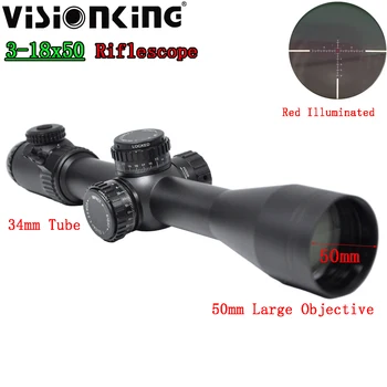 Visionking 3-18x50 Caça Riflescope FMC Rápido com Foco 34mm Lado do Tubo Foco da Torre de Bloqueio de Longo Alcance Óptico de Visão .223 .308 Novo
